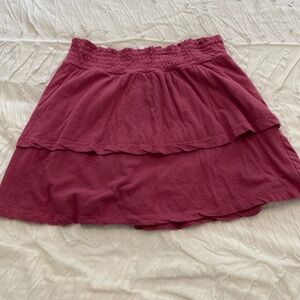 Mini pink tiered skirt